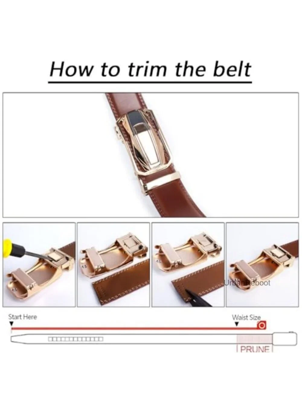 2-Pack Men's Ratchet Leather Belt Set - Adjustable Sliding Buckle, Cut for Fit,